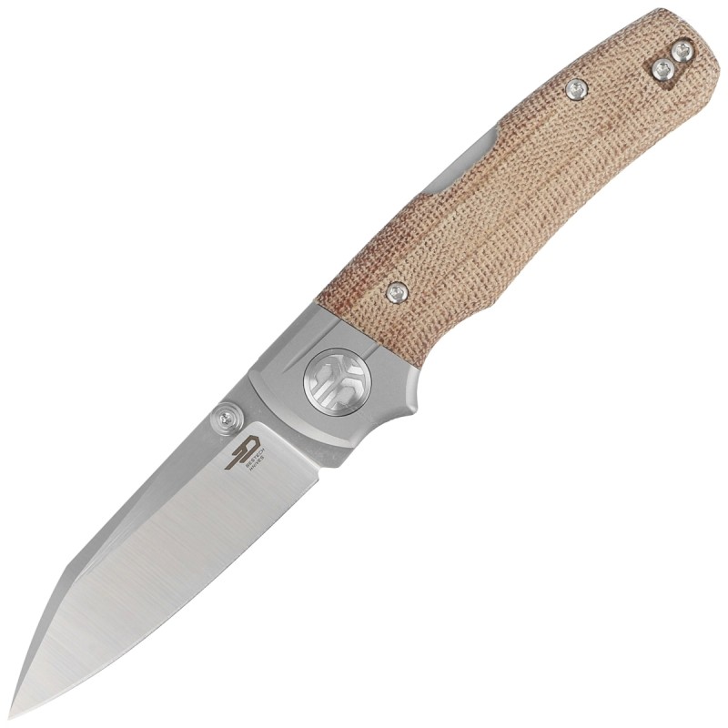 Nóż Bestech Tonic Titanium / Natural Canvas Micarta, Satin M390 by Colin Maisonpierre (BT2204B)