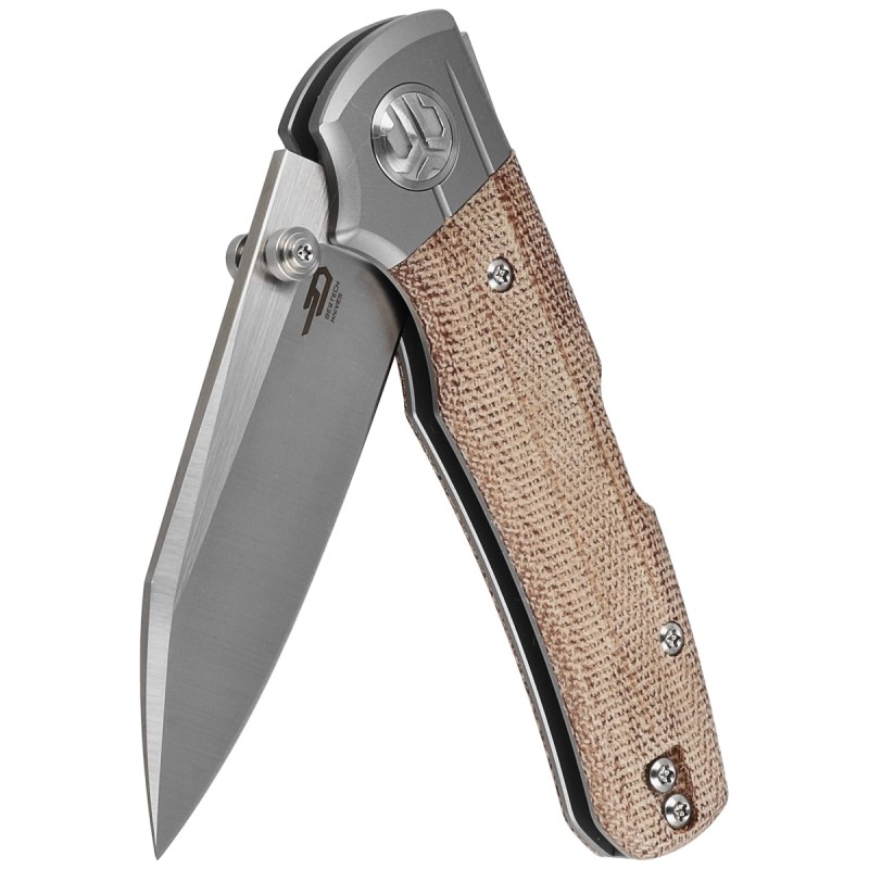 Nóż Bestech Tonic Titanium / Natural Canvas Micarta, Satin M390 by Colin Maisonpierre (BT2204B)