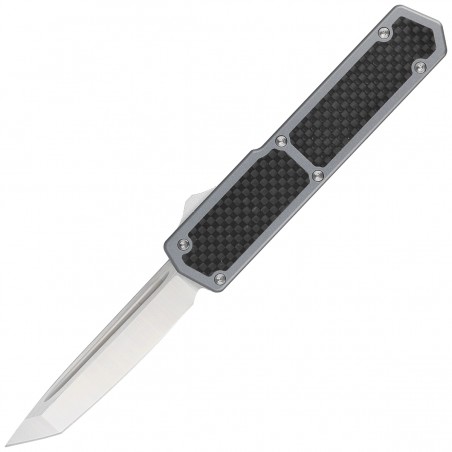 Nóż automatyczny TacKnives TK Pro OTF Vigor V2 Carbon Fiber / Grey Aluminum, Satin 154CM