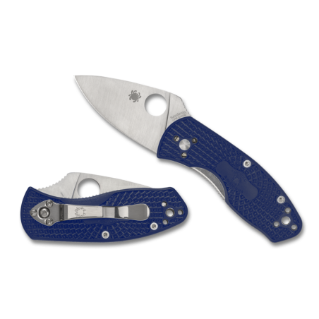 Nóż składany Spyderco Ambitious Lightweight Blue FRN, Satin Plain CPM S35VN (C148PBL)