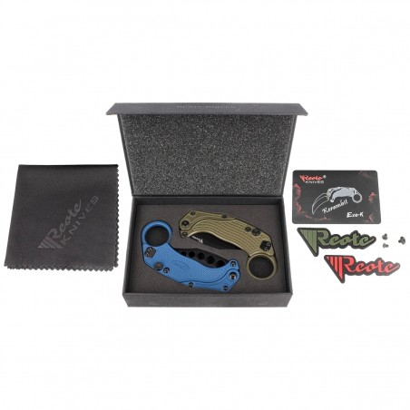 Nóż składany Reate EXO-K Gravity Karambit Green Aluminium, Black PVD N690