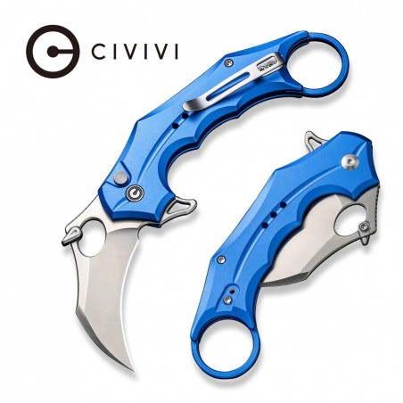 Nóż składany karambit Civivi Incisor II Bright Blue Aluminium, Satin Nitro-V (C16016B-2)