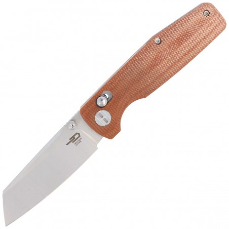 Nóż składany Bestech Slasher Natural Micarta, Satin D2 (BG43D)