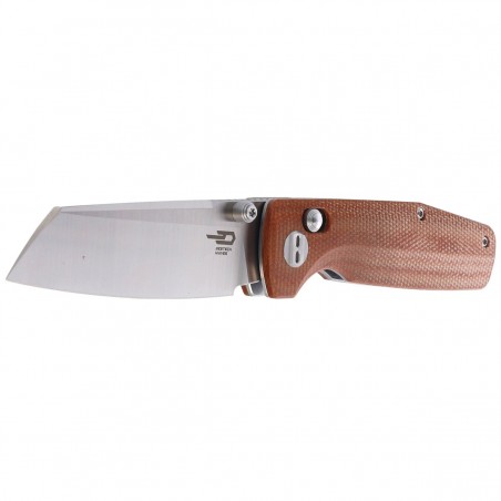 Nóż składany Bestech Slasher Natural Micarta, Satin D2 (BG43D)