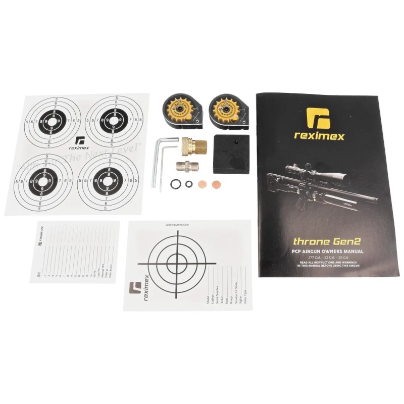 Wiatrówka PCP Reximex Throne Gen 2 FDE Carbon 4.5 mm z regulatorem i tłumikiem