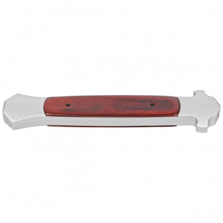 Nóż automatyczny Dulotec OTF Italian Stiletto Wood / Aluminium, Satin 3Cr13MoV (K186A-W)