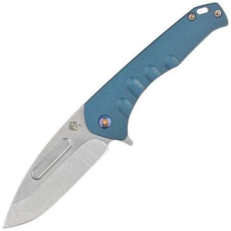 Nóż składany Medford Praetorian Swift FL Flipper Tumbled Blade, Blue Handle, Flamed HW/Clip, S45VN (MKFF2064TD-44TM-TFCF-Q4)