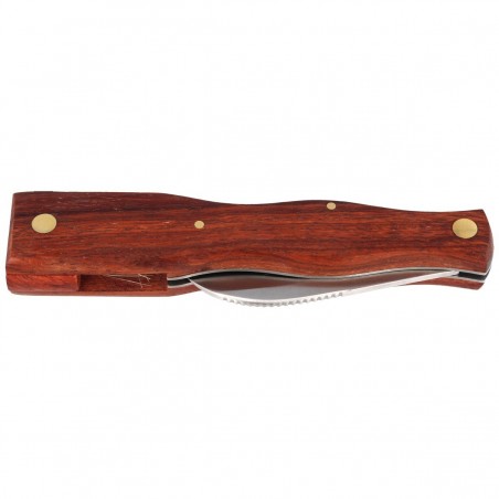 Nóż składany do grzybów Herbertz Solingen Brown Wood, Satin (211111)