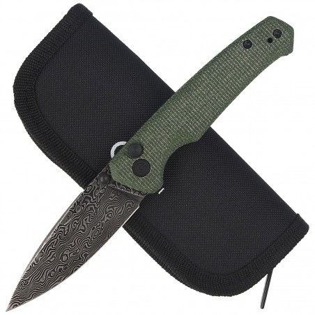 Nóż składany CIVIVI Altus Green G10, Black Damascus (C20076-DS1)