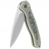 Nóż składany WE Knife Button Lock Kitefin LE No 103/157 Green Titanium/Jungle Wear Fat Carbon, Hand Polished Satin CPM 20CV (WE1