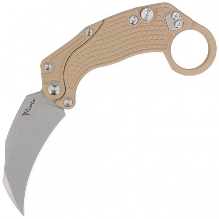 Nóż składany Reate EXO-K Gravity Karambit Tan Aluminium, Stonewashed N690