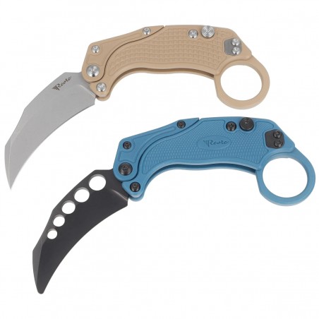 Nóż składany Reate EXO-K Gravity Karambit Tan Aluminium, Stonewashed N690