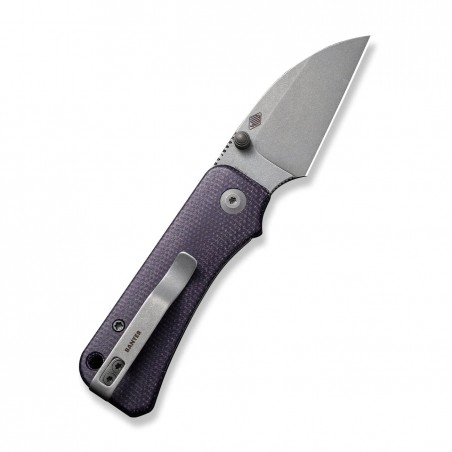 Nóż składany Civivi Baby Banter Wharncliffe Purple Canvas Micarta, Grey Stonewashed Nitro-V by Ben Petersen (C19068SC-2)