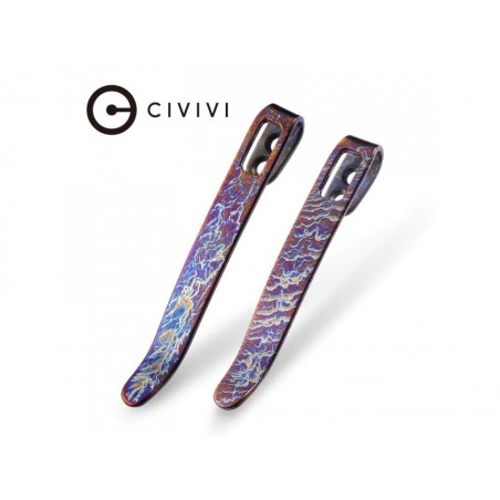 Klips Civivi 2 szt. Flamed Blue/Purple Titanium 50mm/55mm (T002A)