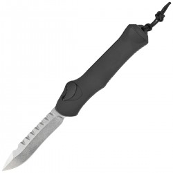 Nóż automatyczny OTF Heretic Hydra RE Black Aluminium, Stonewashed MagnaCut by Tony Marfione Jr.