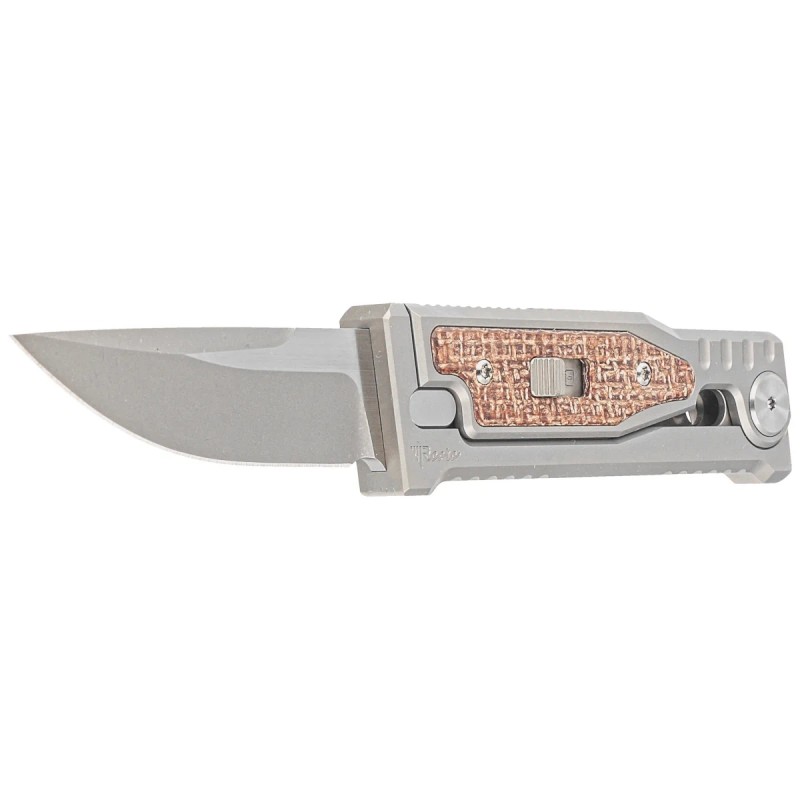 Nóż grawitacyjny Reate Mini EXO OTF Gravity Drop Point Bead Blasted Titanium/Burlap Micarta, Stonewashed CPM 3V