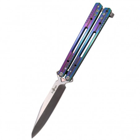 Nóż składany motylek Third Balisong Rainbow Titanium Stainless Steel, Satin 420 (K2920W) Nóż składany motylek Third Balisong Rainbow Titanium Stainless Steel, Satin 420 (K2920W)