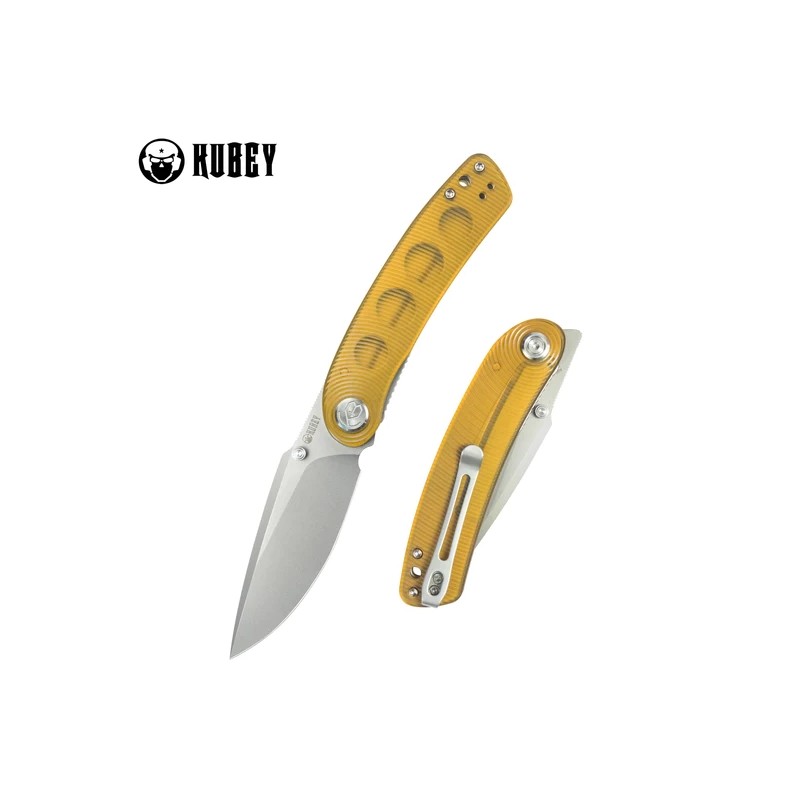 Nóż składany Kubey Momentum Ultem, Bead Blasted AUS-10 by Sherif Manganas (KU344M)