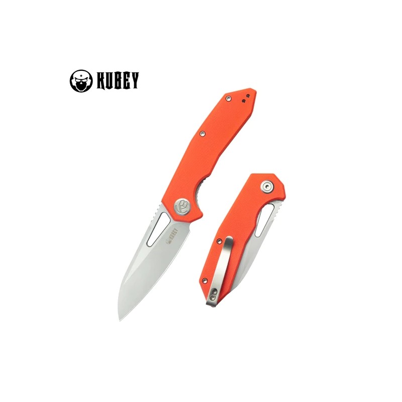 Nóż składany Kubey Vagrant Orange G10, Sand Blasted 14C28N by Maksim Tkachuk (KU291L)