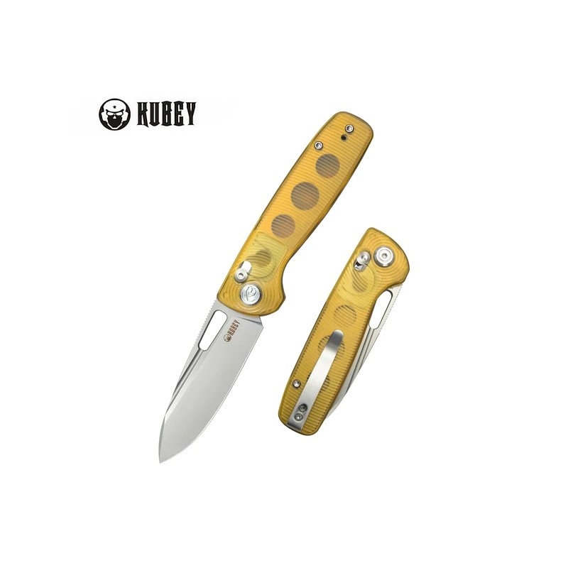 Nóż składany Kubey Bluff Ultem, Sand Blasted 14C28N by Garet Caronna (KU248A)