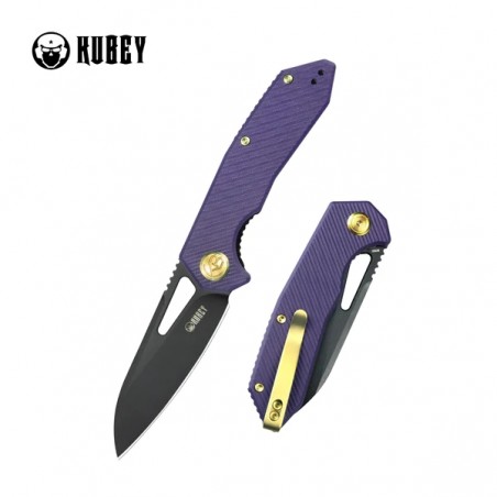 Nóż składany Kubey Vagrant Purple G10, Black Stonewashed M390 by Maksim Tkachuk (KB291W)