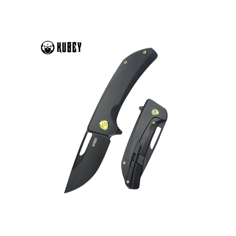 Nóż składany Kubey Hyperion Black Titanium, Black Coated CPM S35VN by Jelly Jerry (KB368B)