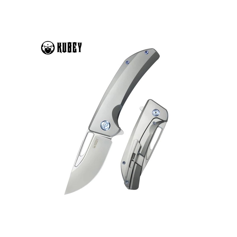 Nóż składany Kubey Hyperion Gray Titanium, Sand Blasted CPM S35VN by Jelly Jerry (KB368A)