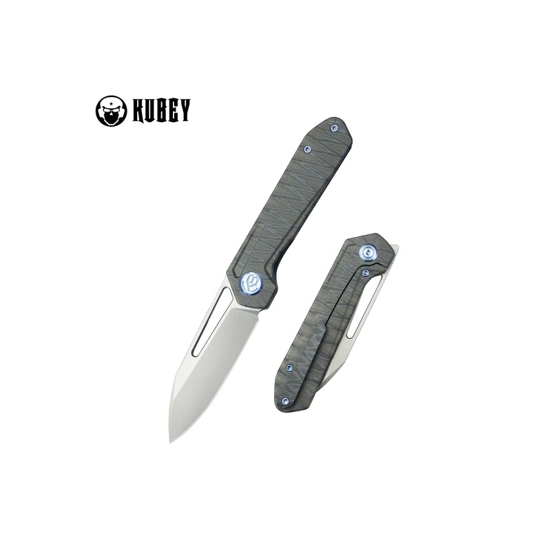 Nóż składany Kubey Royal Flame Titanium, Sand Blasted M390 by Colin Maisonpierre (KB321N)