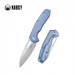 Nóż składany Kubey Vagrant Blue Titanium, Bead Blasted CPM S35V by Maksim Tkachuk (KB284G)
