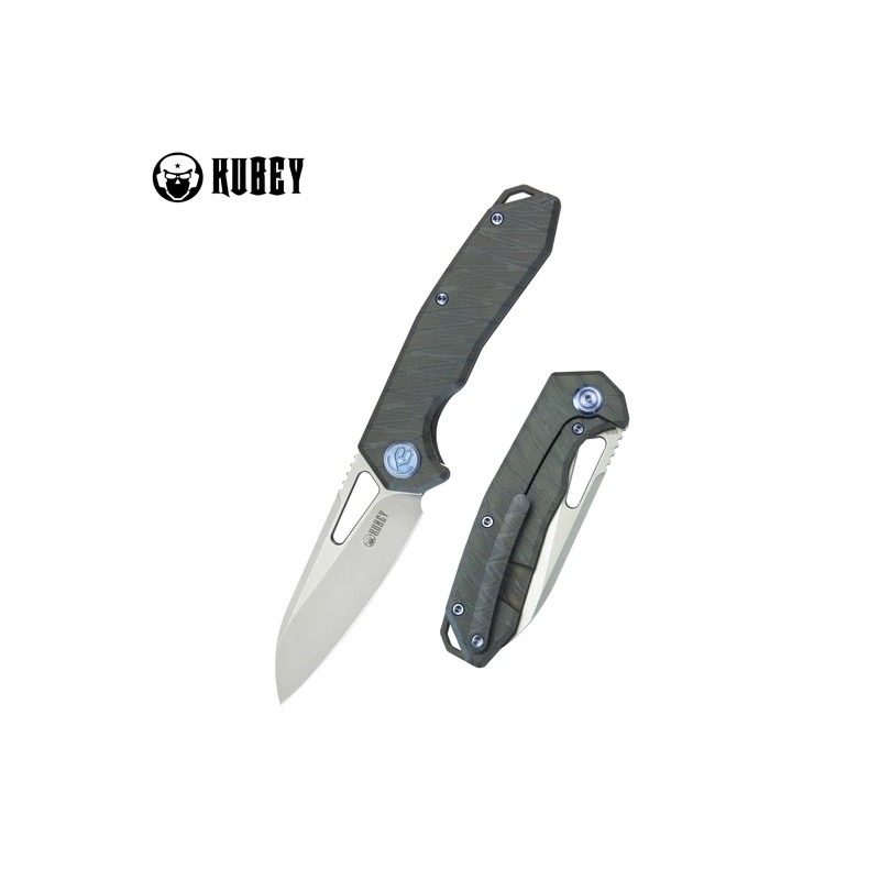 Nóż składany Kubey Vagrant Flame Titanium, Bead Blasted CPM S35V by Maksim Tkachuk (KB284E)