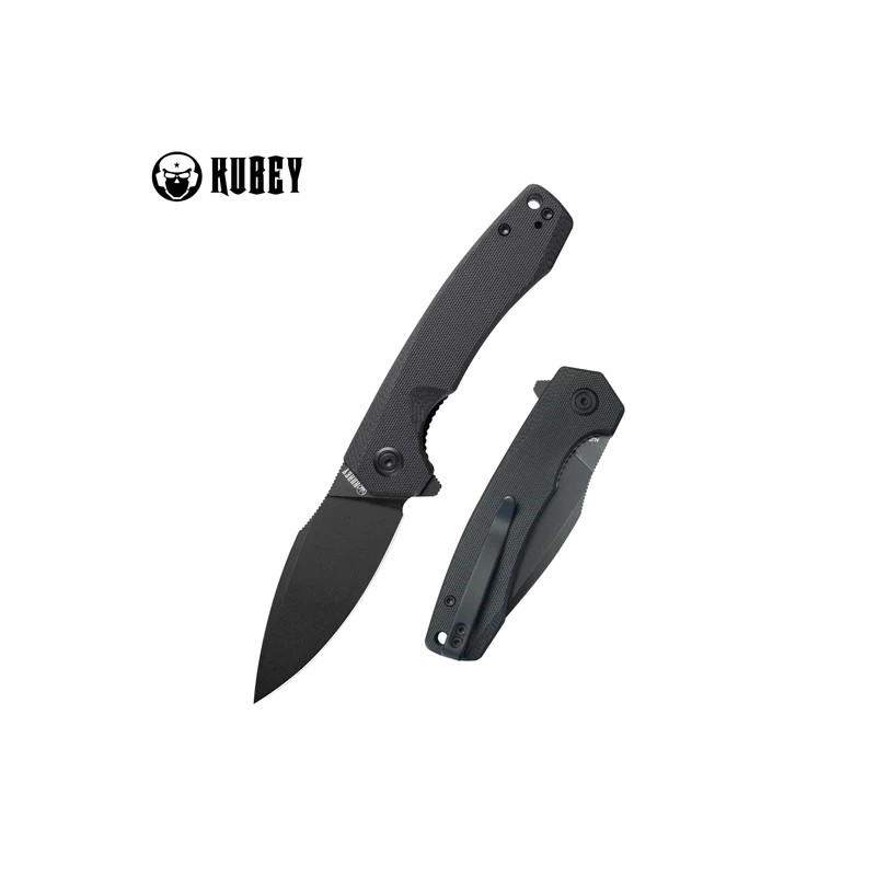 Nóż składany Kubey Calyce Black G10, Black Stonewashed AUS-10 (KU901L)