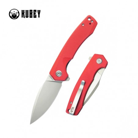 Nóż składany Kubey Calyce Red G10, Bead Blasted AUS-10 (KU901J)