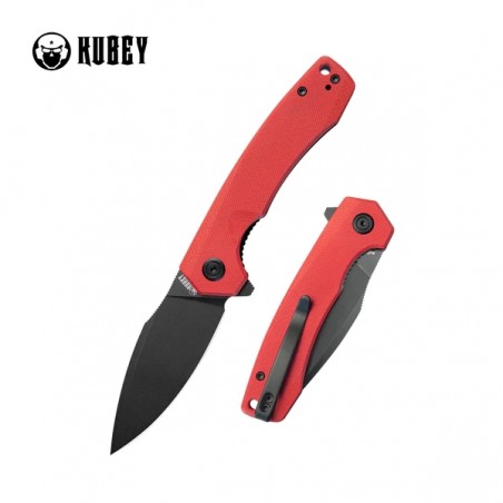 Nóż składany Kubey Calyce Red G10, Black Stonewashed AUS-10 (KU901I)