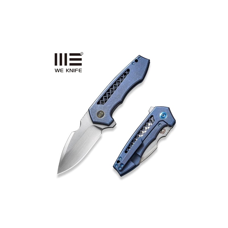 Nóż składany WE Knife Harpen Blue Titanium, Hand Rubbed Satin CPM 20CV by Michael Burch (WE23019-2)