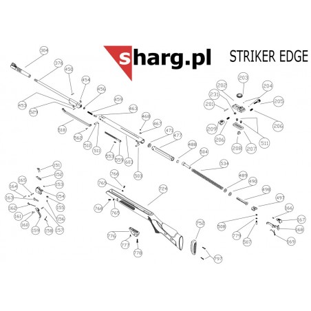 Lufa z kostką do wiatrówki Hatsan Srtiker: Edge, AR, 1000 5.5 mm