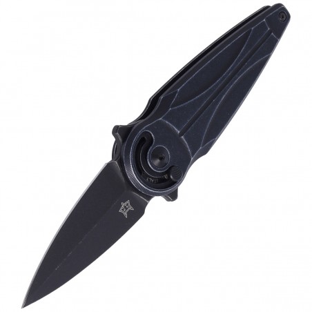 Nóż składany FOX Saturn Left Handed, Black Aluminium, Black Stone Washed N690Co by Denis Simonutti (FX-551 SX ALB)