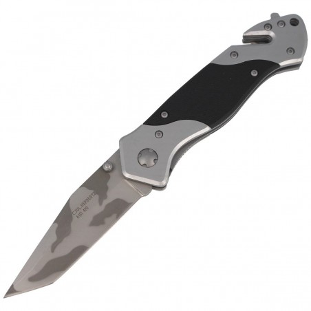 Nóż składany ratowniczy Herbertz Solingen Black G10 / Stainless, Camo-Design Blade (226912)