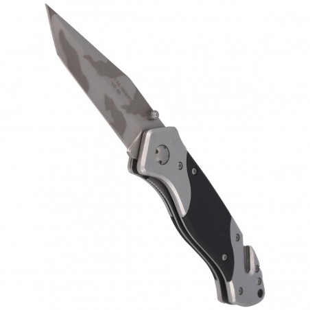 Nóż składany ratowniczy Herbertz Solingen Black G10 / Stainless, Camo-Design Blade (226912)