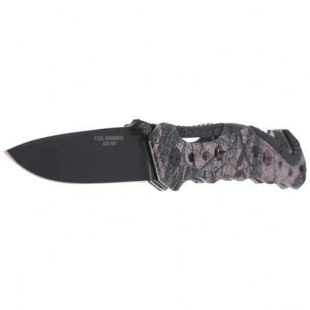 Nóż składany ratowniczy Herbertz Solingen Camo Optics Aluminium, Black Blade (218111)