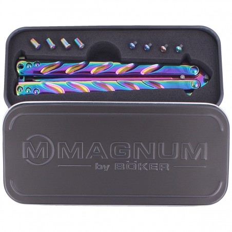 Nóż składany motylek Böker Magnum Balisong Rainbow (06EX401)