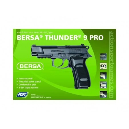 Replika CO2 pistoletu Bersa Thunder 9 PRO