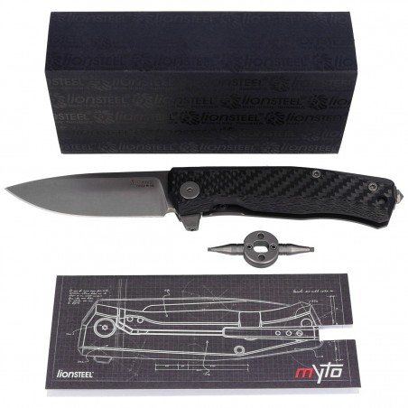 Nóż składany LionSteel Myto Carbon Fiber, Satin M390 by Molletta (MT01 CF)