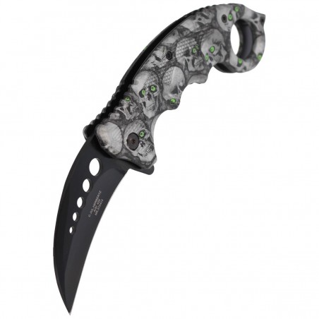 Nóż składany karambit Herbertz CJH Skulls, Black Blade (ART000137 - 572413)