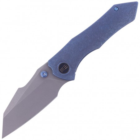 Nóż składany WE Knife High-Fin Blue Titanium, Gray Stonewashed CPM 20CV by Gavko Knives (WE22005-3)