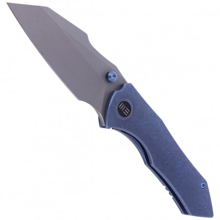 Nóż składany WE Knife High-Fin Blue Titanium, Gray Stonewashed CPM 20CV by Gavko Knives (WE22005-3)