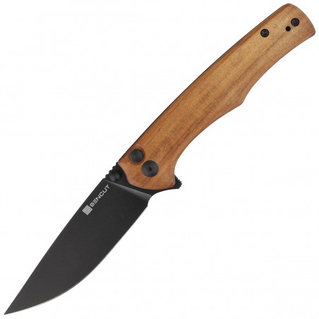 Nóż składany Sencut Crowley Guibourtia Wood, Black Stonewashed D2 (S21012-5)