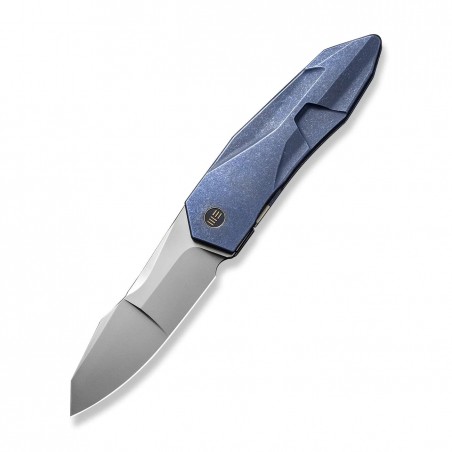 Nóż składany WE Knife Solid Blue Titanium, Polished Bead Blasted CPM 20CV by Gustavo T. Cecchini (WE22028-4)