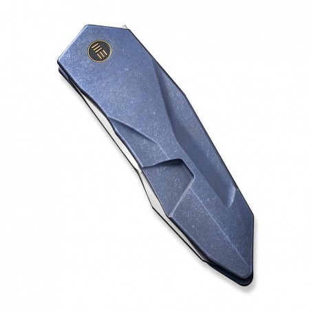 Nóż składany WE Knife Solid Blue Titanium, Polished Bead Blasted CPM 20CV by Gustavo T. Cecchini (WE22028-4)