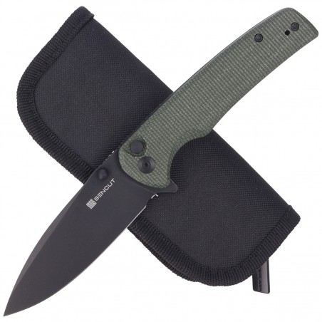 Nóż składany Sencut Sachse Green Micarta, Black Stonewashed 9Cr18MoV (S21007-2)