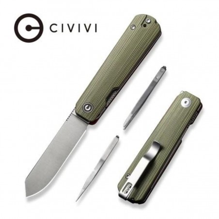 Nóż składany Civivi Sendy Green/Red G10, Satin Nitro-V by Ben Petersen (C21004B-1)